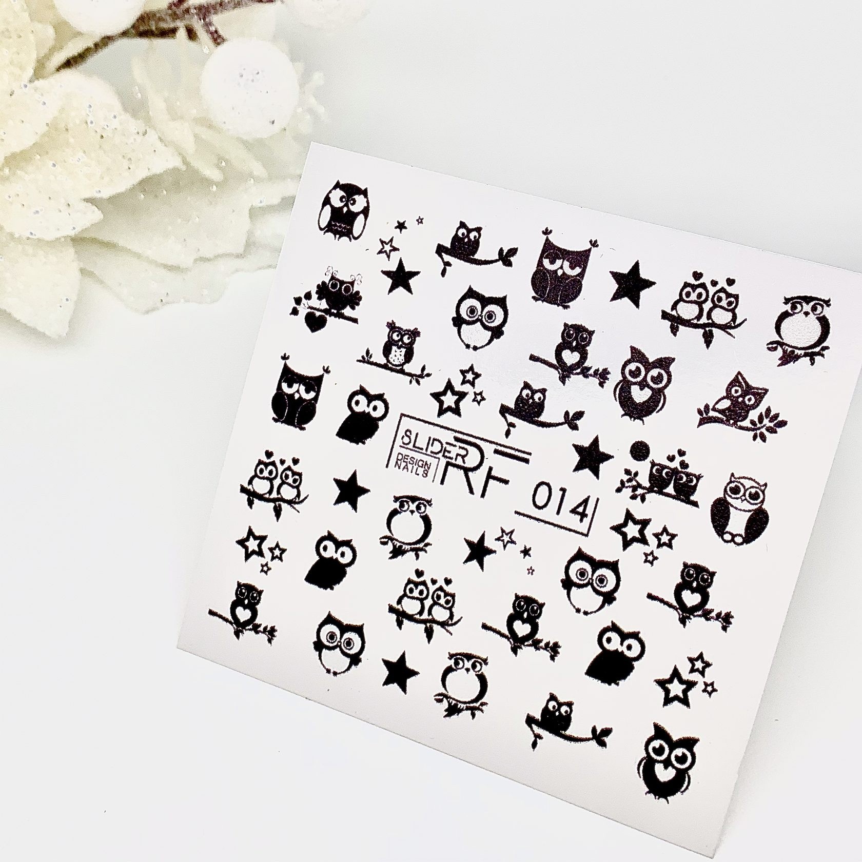Sticker Design RF014 Eule (Wasserlösliche Aufkleber) Слайдер