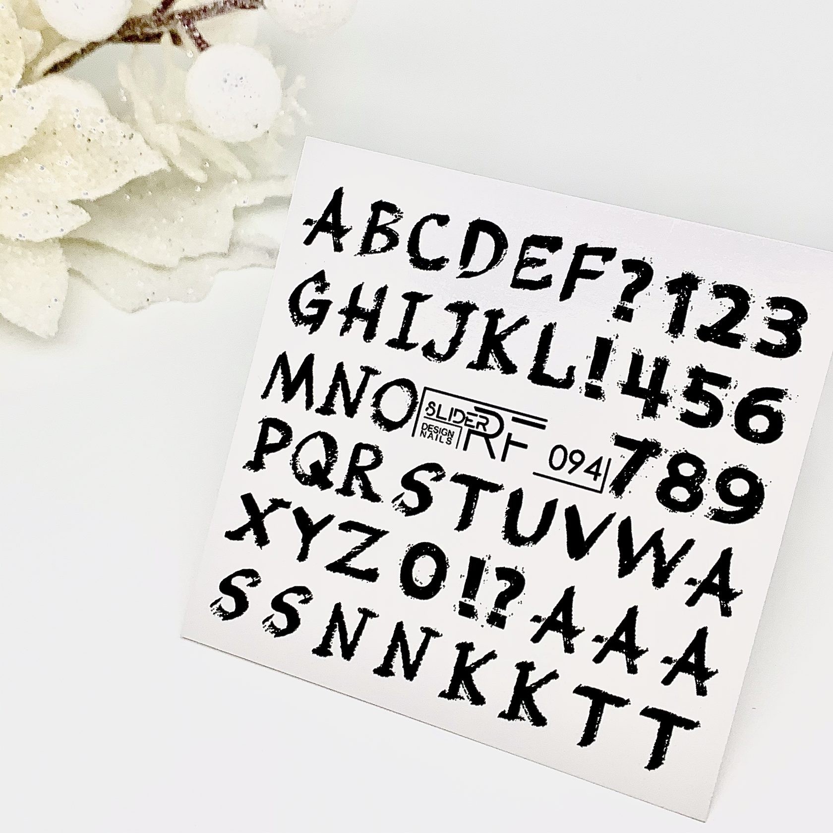 Sticker Design RF094 Alphabet/Zahlen (Wasserlösliche Aufkleber) Слайдер