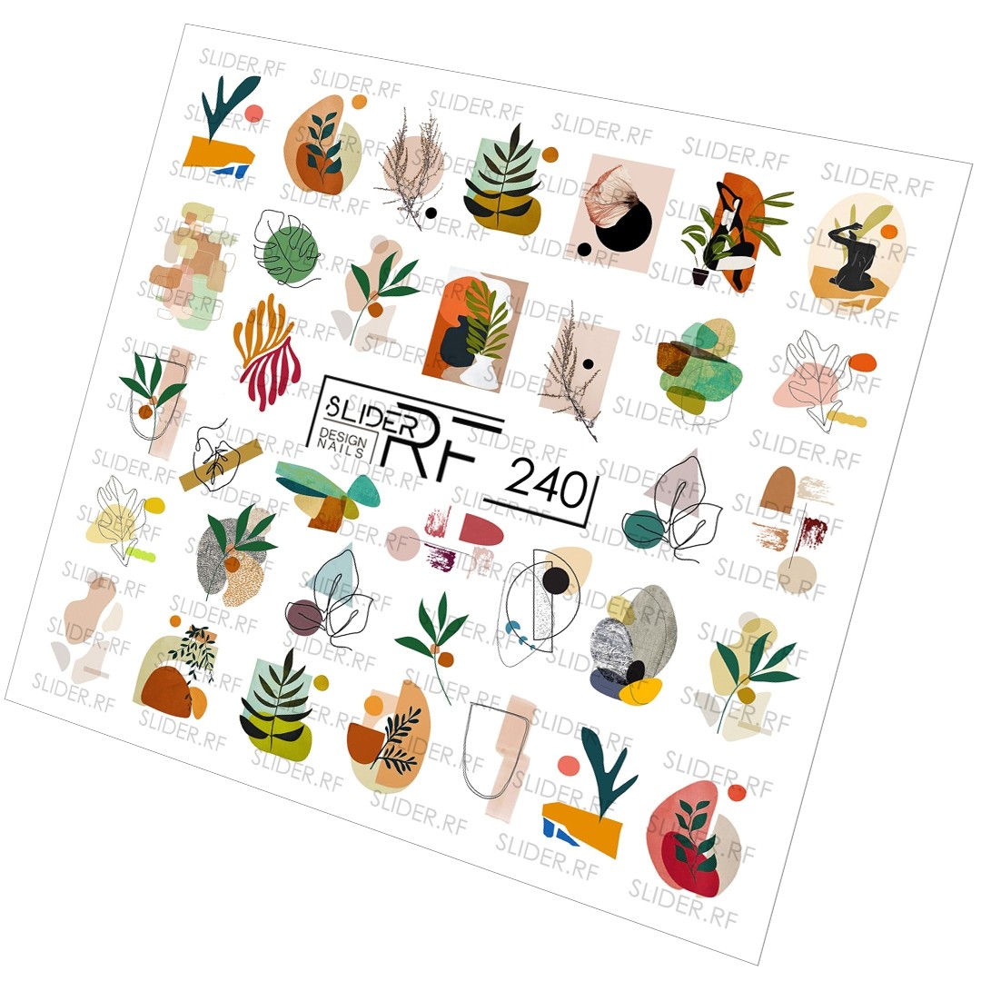 Sticker Design RF240 Blätter (Wasserlösliche Aufkleber) Слайдер
