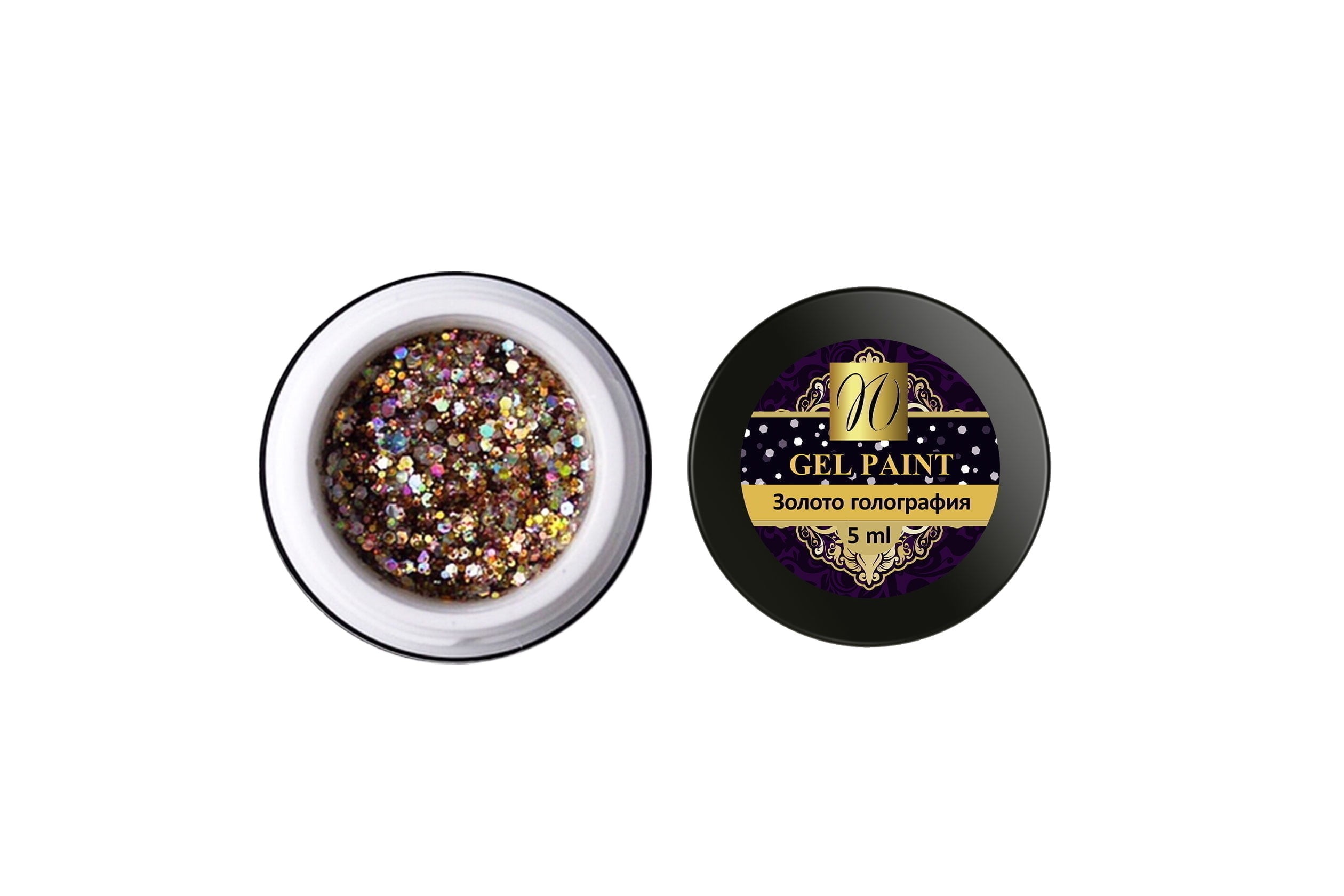 Glittergel mit Pailletten "Gold" 5ml