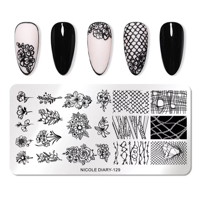 Stamping Platte Schablone Ornamente&Blumen ND129