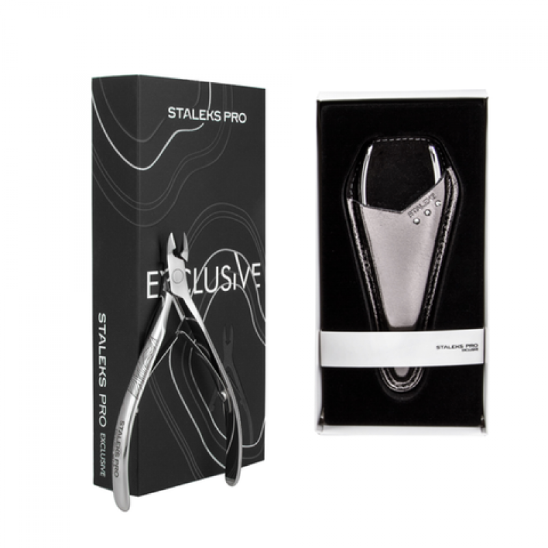 Nagelhautzange NX-30-8 "Gravure Exclusive" (Schneidelänge 8 mm) + Lederhülle STALEKS
